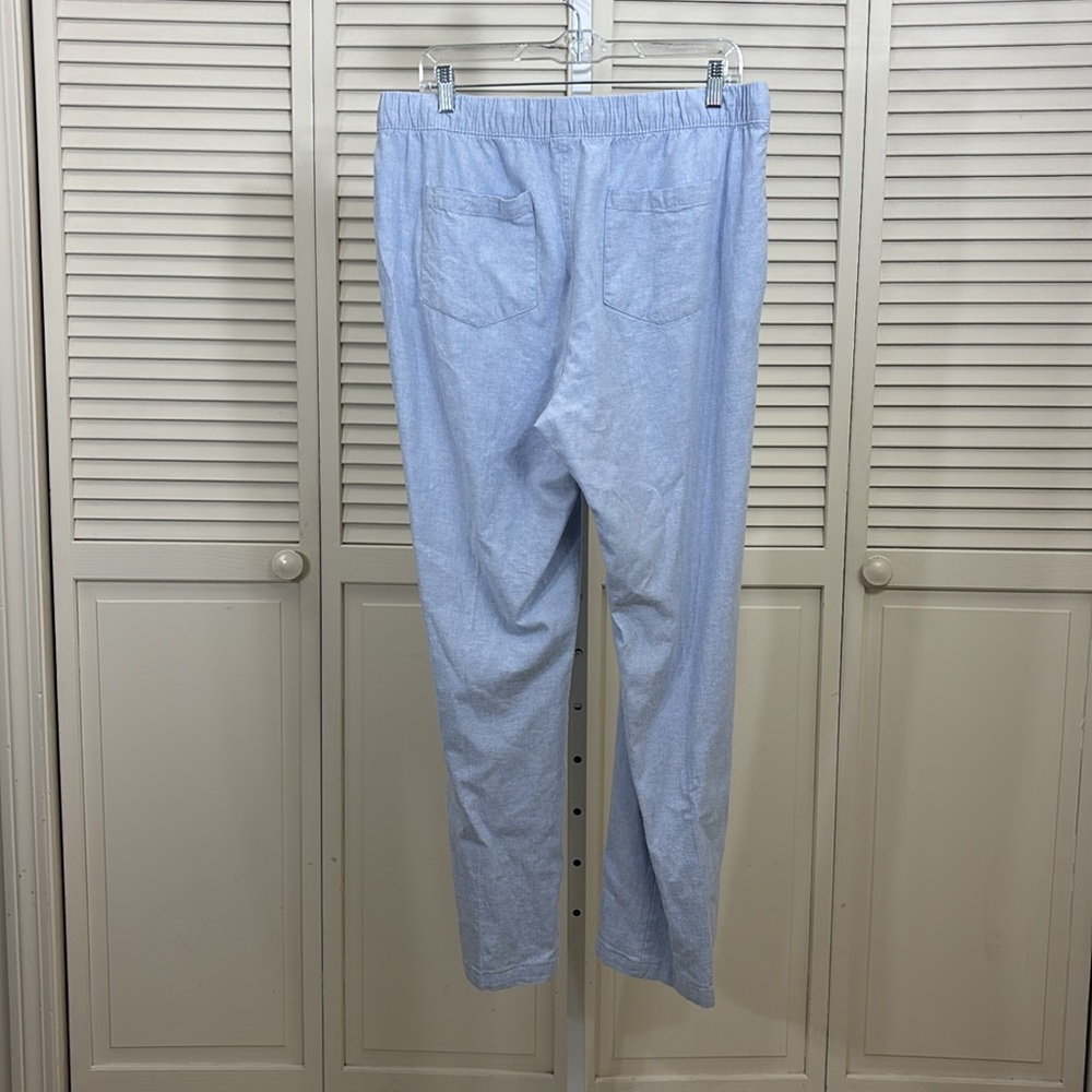 Onia Men's Air Linen Blend Pull-on Pants in Light Blue Large - Picture 7 of 10